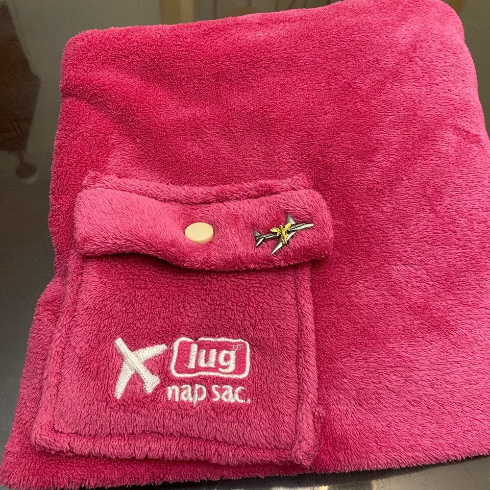 44 x 30 airplane blanket for a kid with angel safety pin